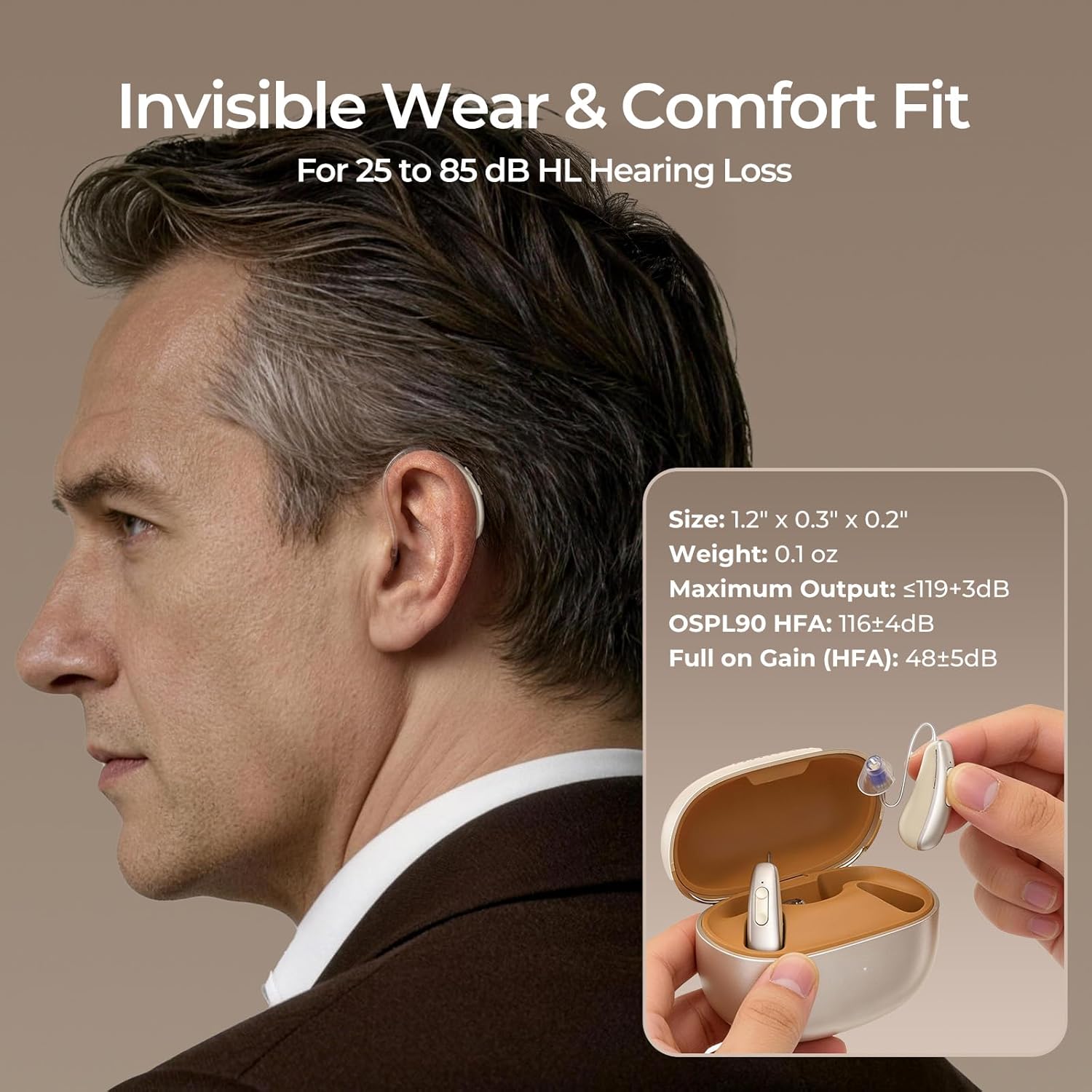 iBstone AuraLink Bluetooth Hearing Aids for Seniors, App-Controlled RIC, OTC


