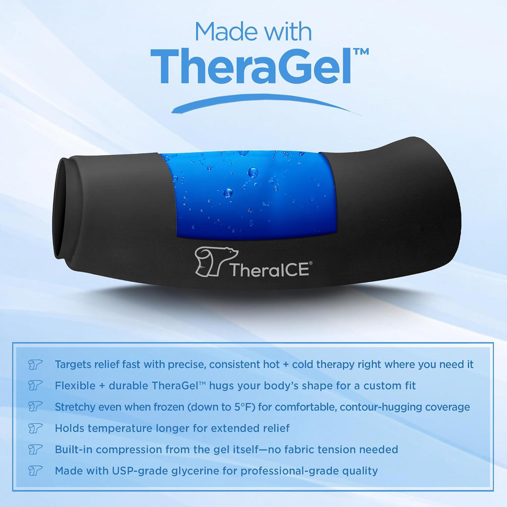 TheraICE Elbow Ice Pack Compression Sleeve Reusable Gel Cold Pack Wrap

