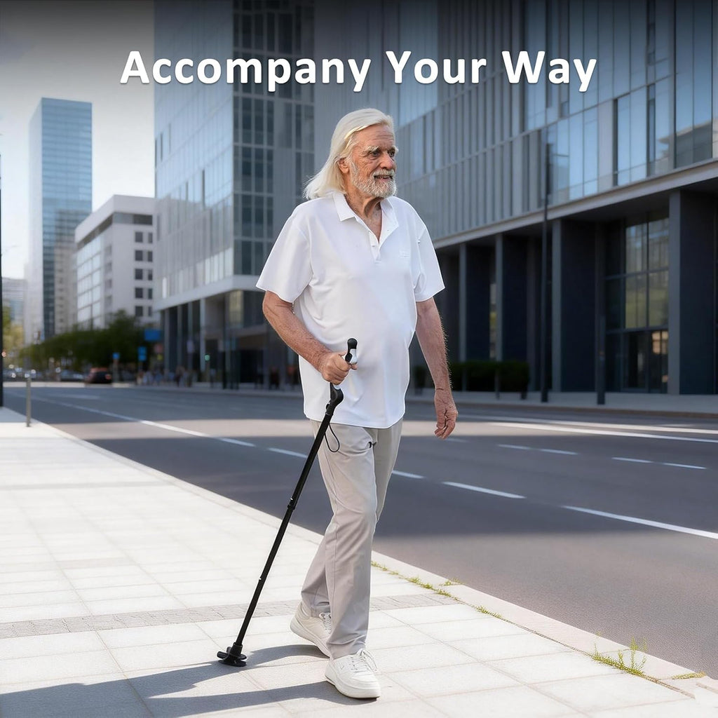 REHAND Adjustable Walking Cane for Seniors, Ergonomic Anti-Slip Grip, Foldable

