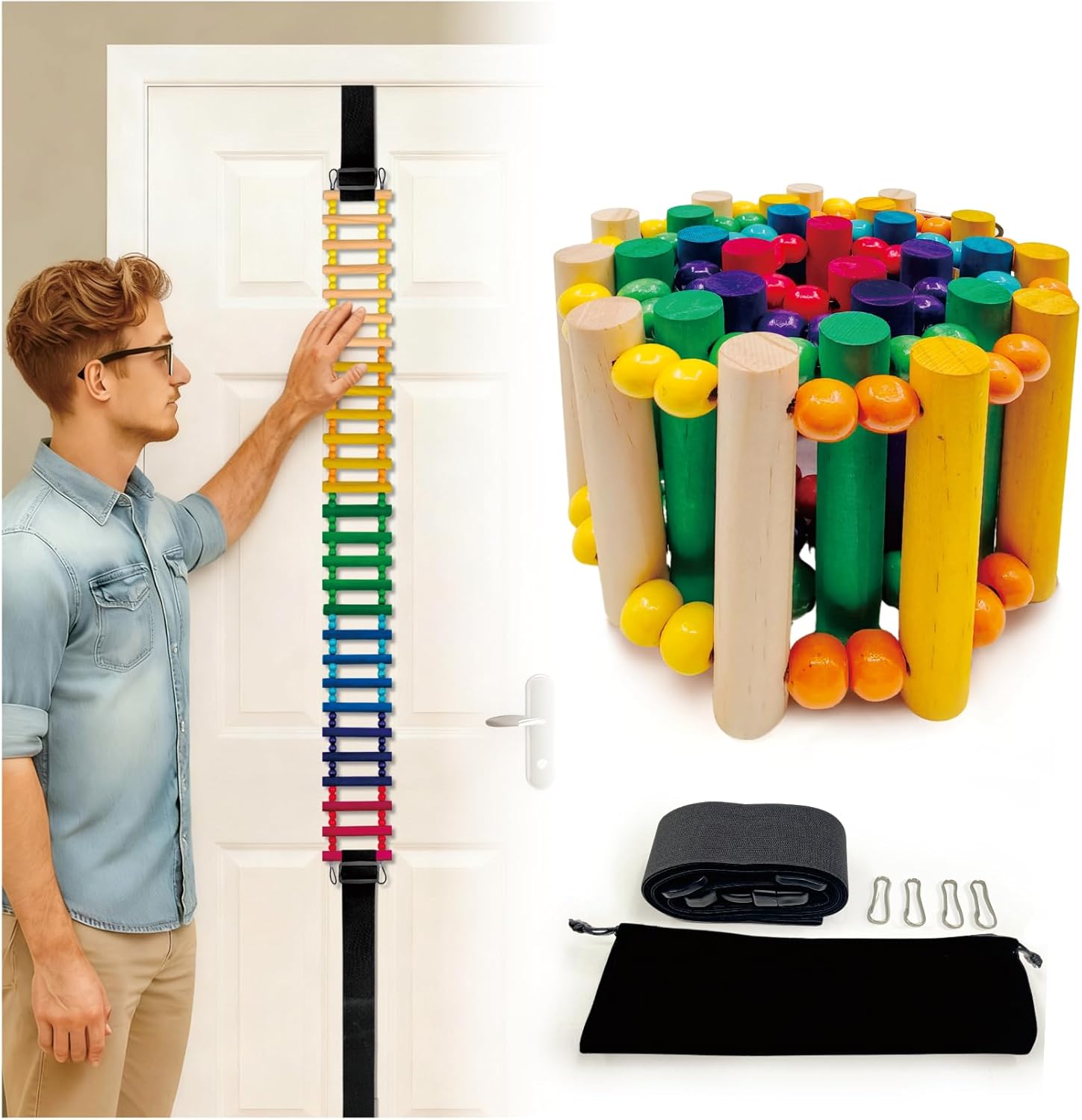 Finger Ladder Shoulder Rehab Hand Therapy Over-Door Exerciser for Pulley Systems

