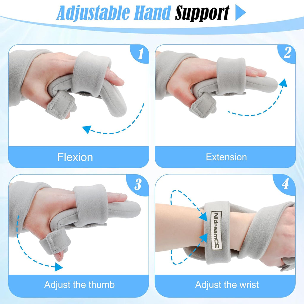 Resting Hand Splint Night Wrist Brace with Finger Separators for Carpal Tunnel & Stroke

