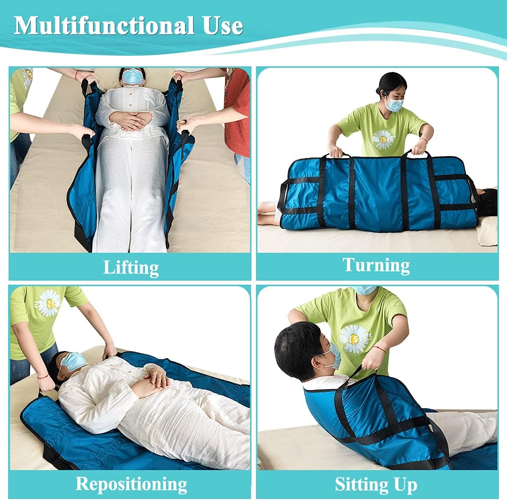 NEPPT Positioning Bed Pad with Handles, Waterproof Reusable Bed Transfer Sheet

