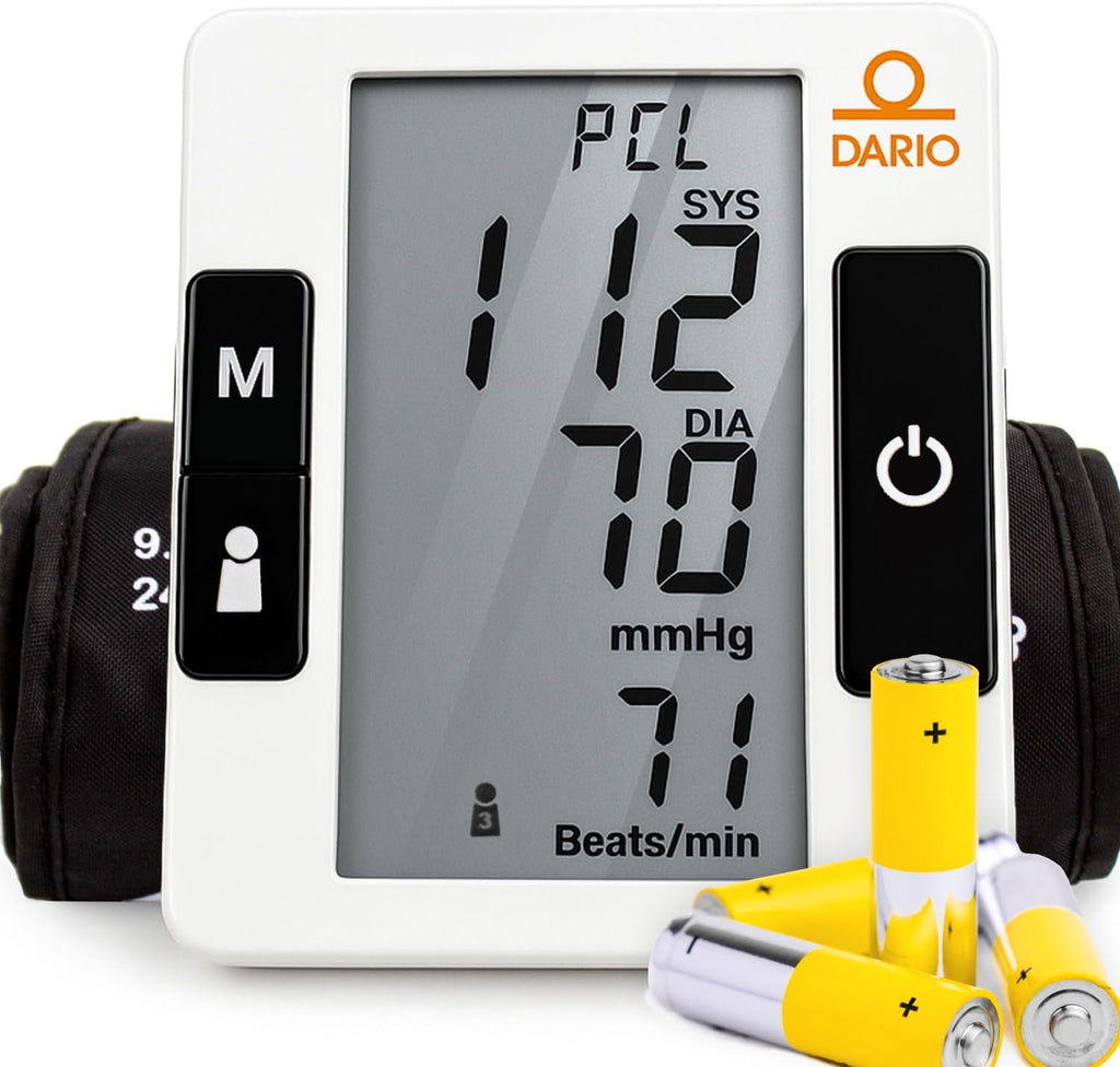 Dario Premium Blood Pressure Monitor for Home Use, Adjustable Cuff, Bluetooth App

