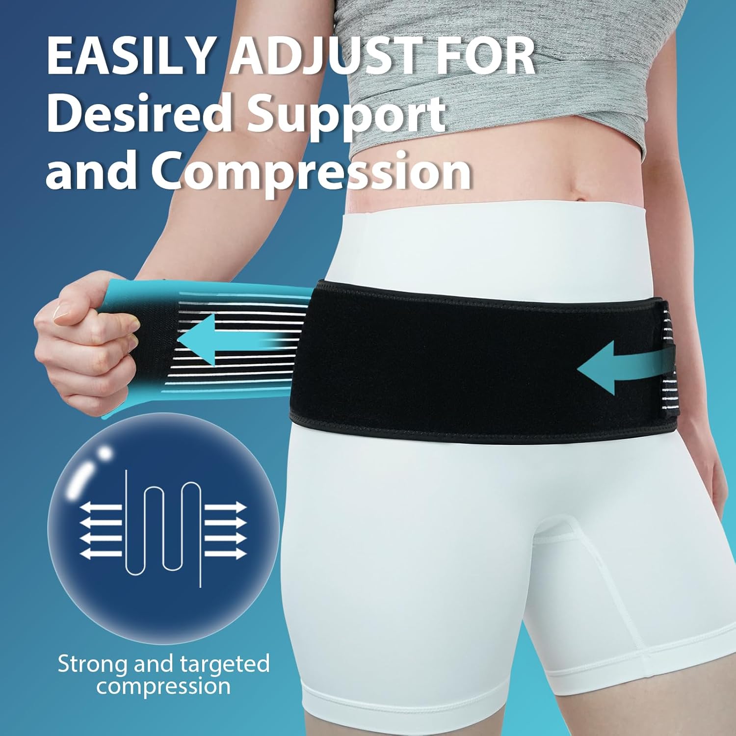 Nvorliy SI Joint Belt Sacroiliac Brace Lumbar Lower Back Adjustable Compression Support

