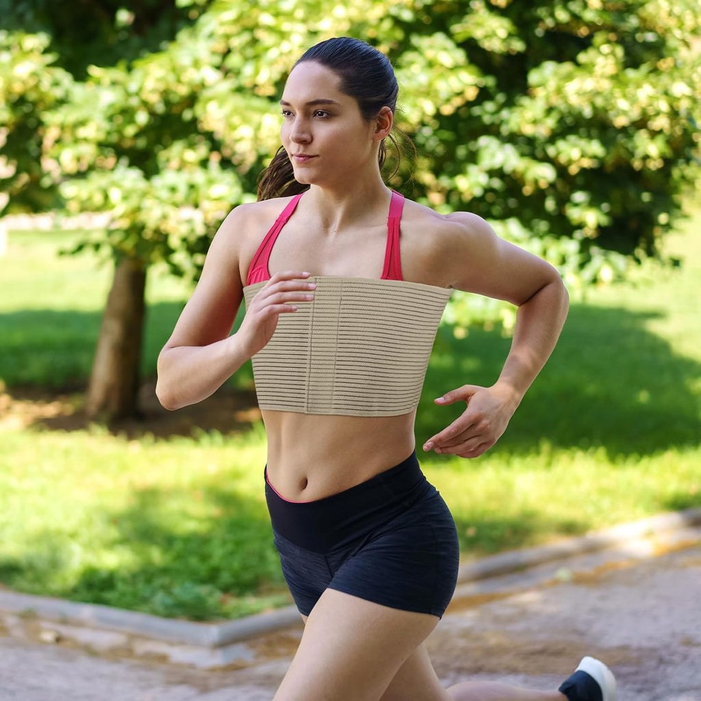 Geiserailie Breast Support Compression Wrap, Adjustable Self-Adhesive Chest Bandage

