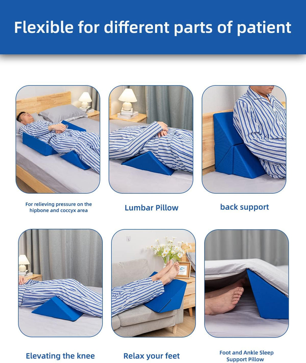 Fanwer Positioning Wedge Pillow Set for Side Sleeping, Bed Wedges Body Positioners

