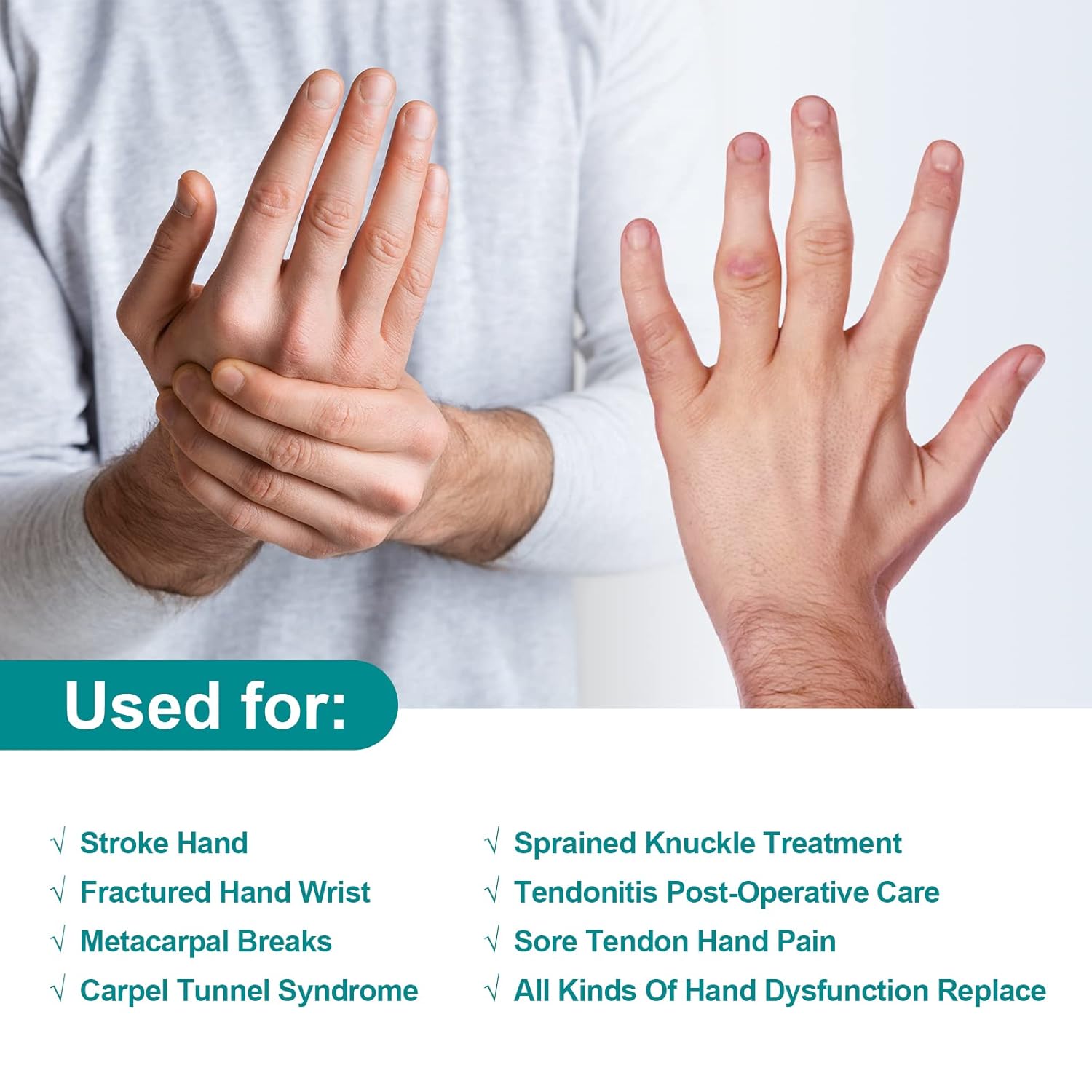 Sylong Resting Hand Splint for Carpal Tunnel Night Wrist Brace Finger Stabilizer

