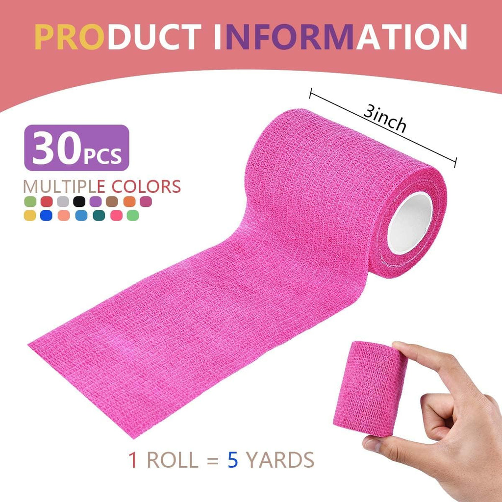KISEER Elastic Self-Adhesive Cohesive Bandage Wrap Rolls, Breathable 5 Yards

