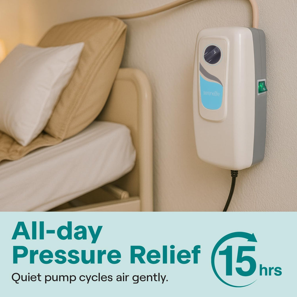 SereneLife Alternating Pressure Mattress Topper with Electric Pump for Hospital Bed

