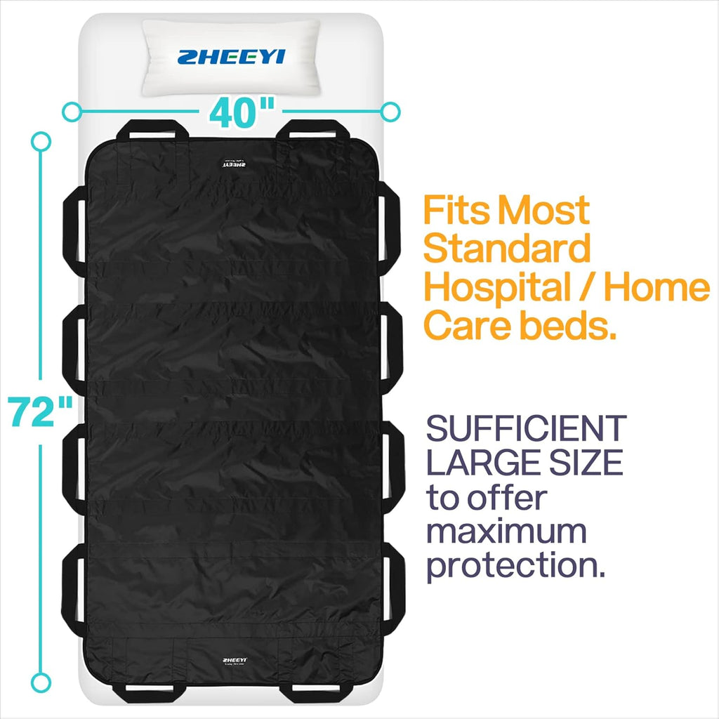 ZHEEYI 72 in x 40 in Positioning Bed Pad with Reinforced Handles

