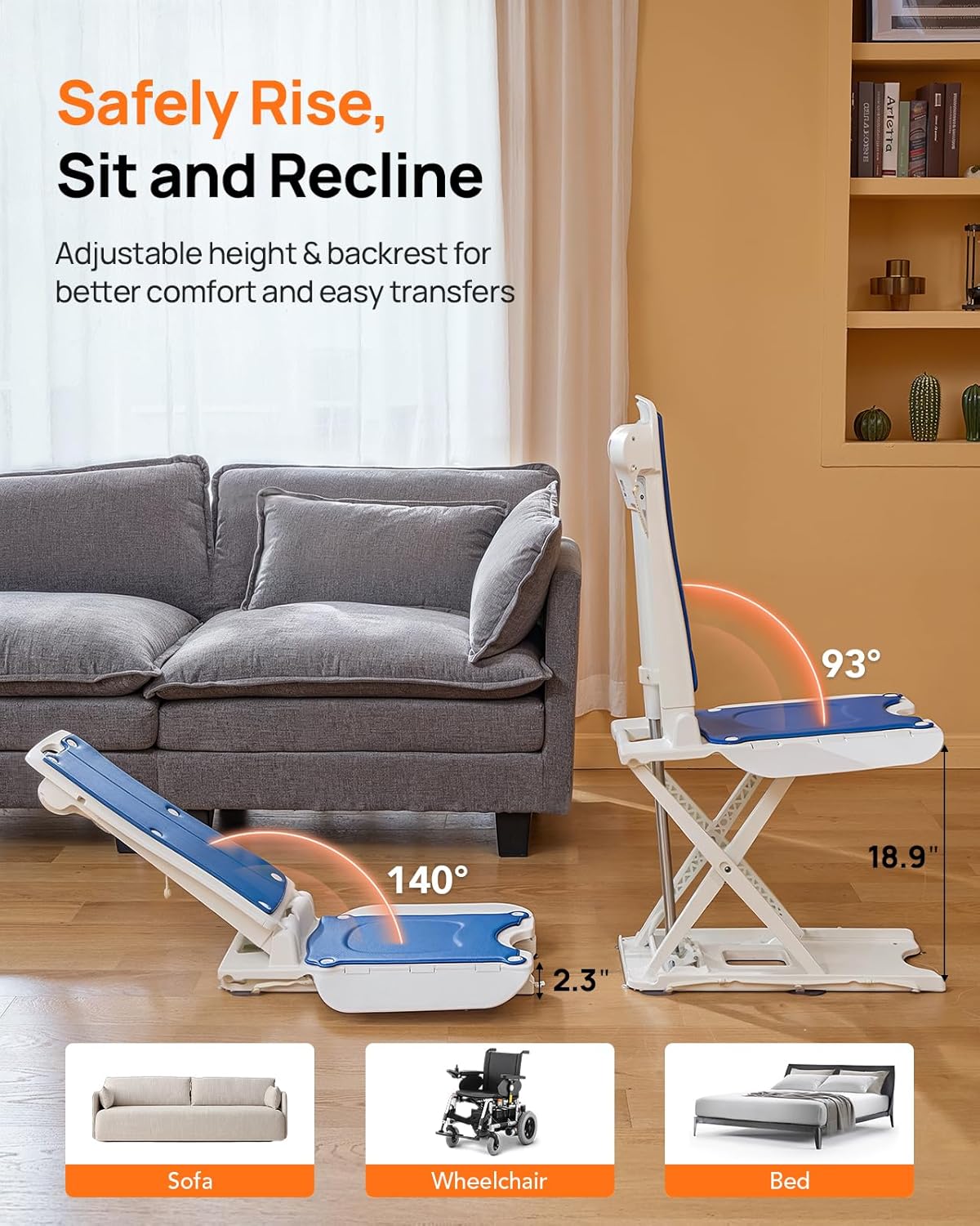 PERLECARE Electric Chair Lift 308 lb Capacity Floor Lift for Bath Tub

