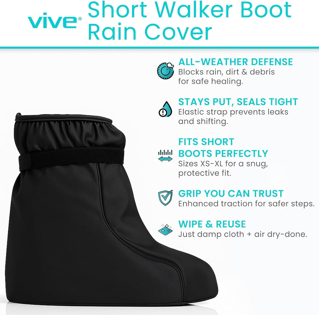 Vive Walker Boot Cover Waterproof for Brace, Cast, Rain and Snow, Non-Slip

