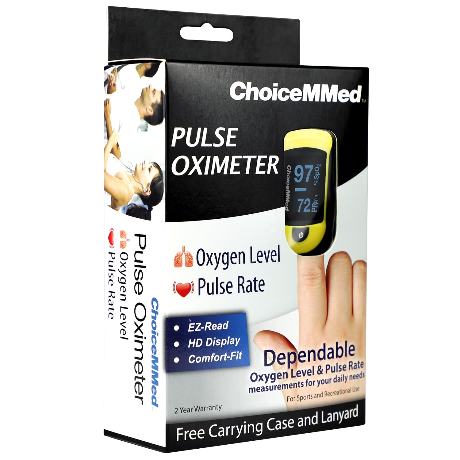 ChoiceMMed C20 Fingertip Pulse Oximeter with Large OLED Display, SPO2 Monitor

