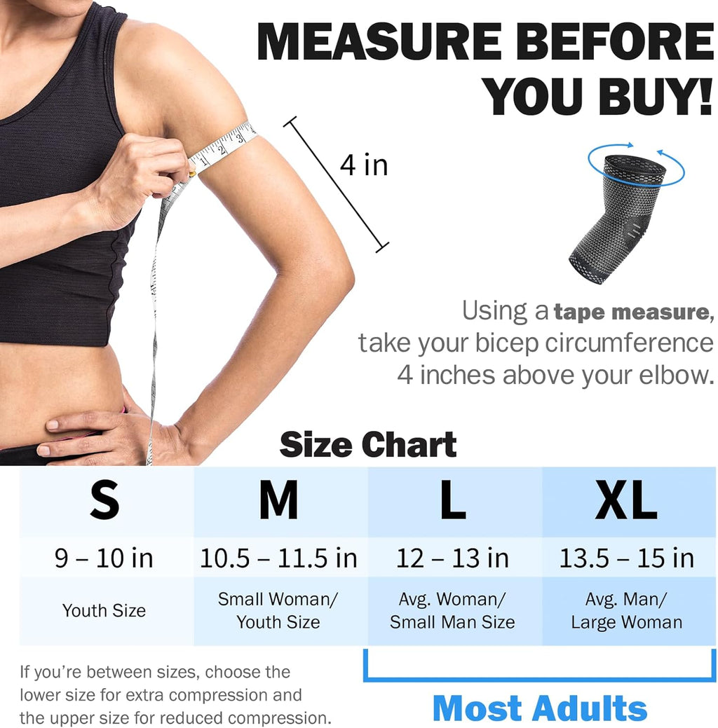 POWERLIX Elbow Compression Brace Sleeve for Tennis Elbow, Bursitis & Tendonitis

