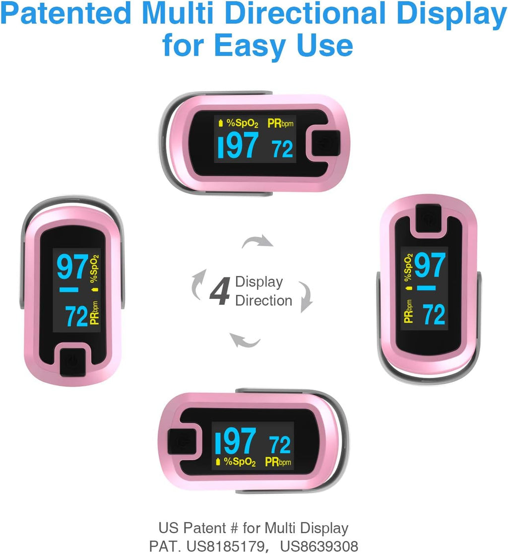 mibest OLED Finger Pulse Oximeter, SpO2 O2 Meter, Dual Color Display

