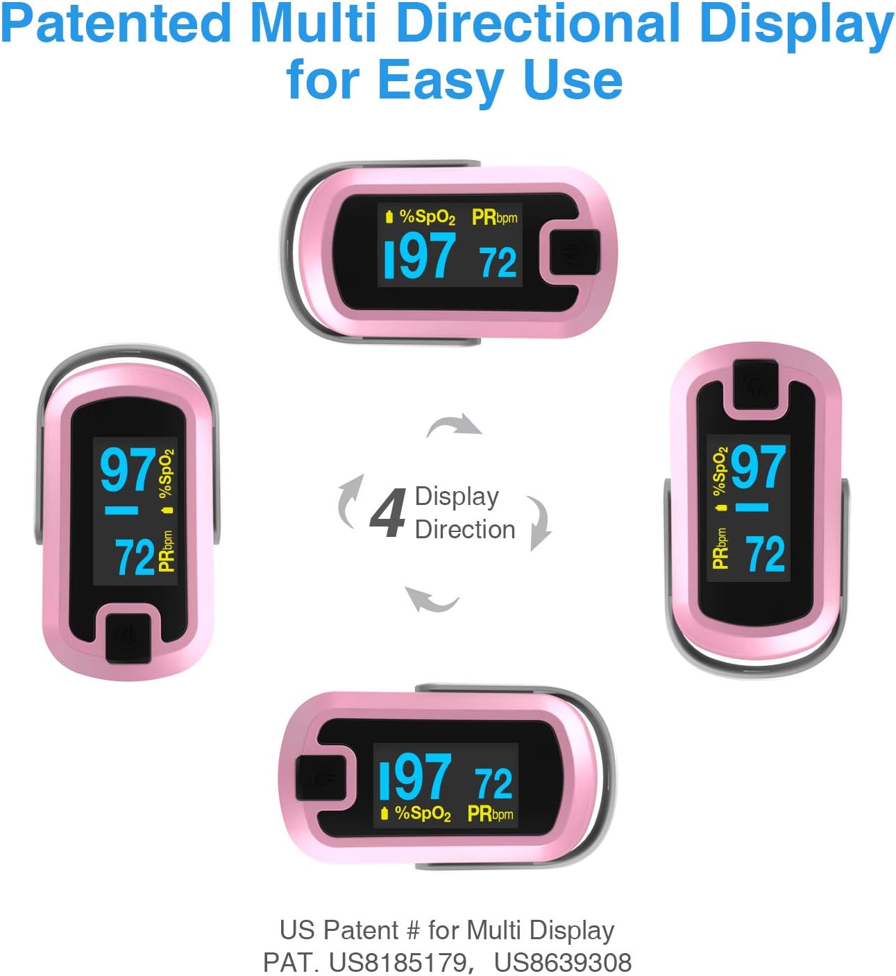 mibest OLED Finger Pulse Oximeter, SpO2 O2 Meter, Dual Color Display


