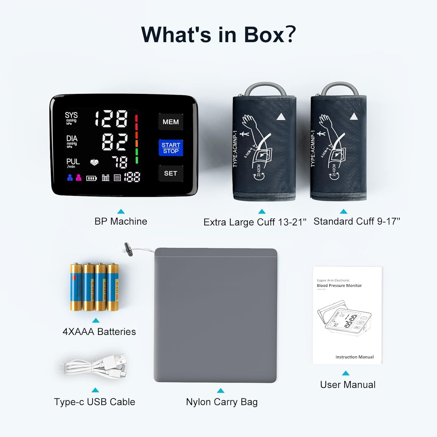 LIVAROCI Upper Arm Blood Pressure Monitor with Extra Large LED Backlit Screen

