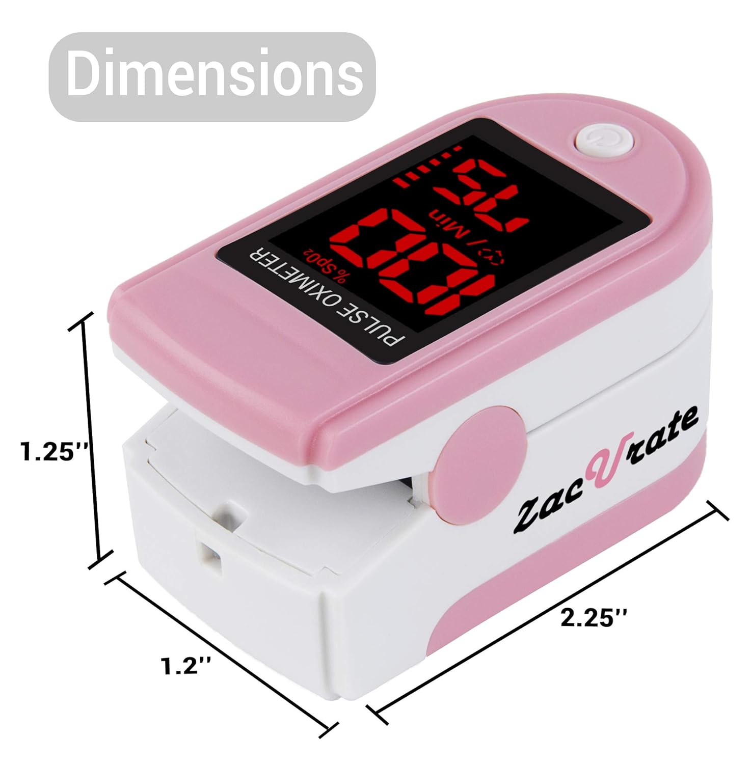 Zacurate Pro Series 500DL Fingertip Pulse Oximeter with Silicone Cover, Batteries & Lanyard

