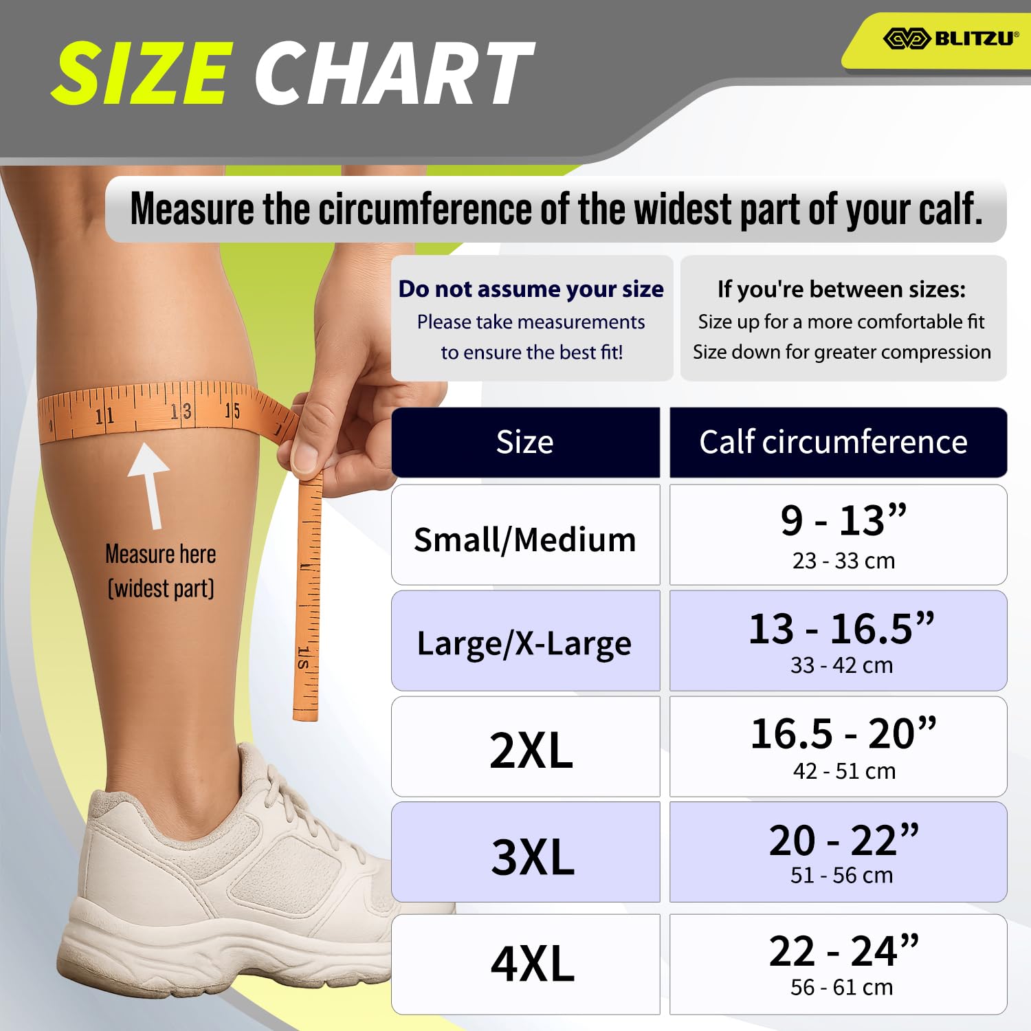 BLITZU Calf Compression Sleeves Footless Socks for Men and Women, Shin Splints

