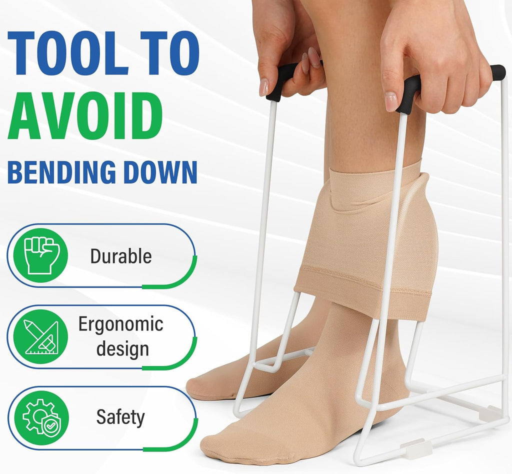 Hiumtree Compression Sock Aid Stocking Donner for Seniors, Easy Sock Dressing Tool

