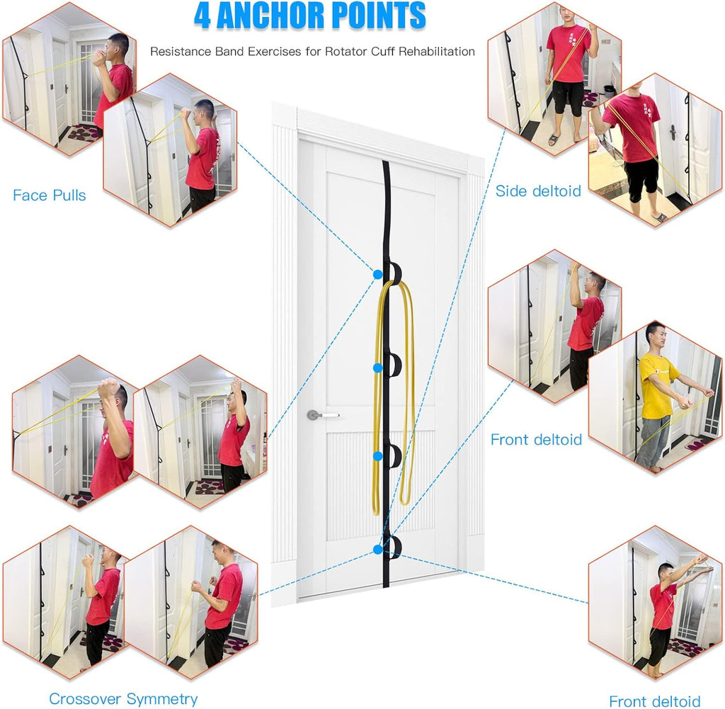 ATENTO Over-the-Door Shoulder Pulley Rehab System with Foam Handles and Latex Bands

