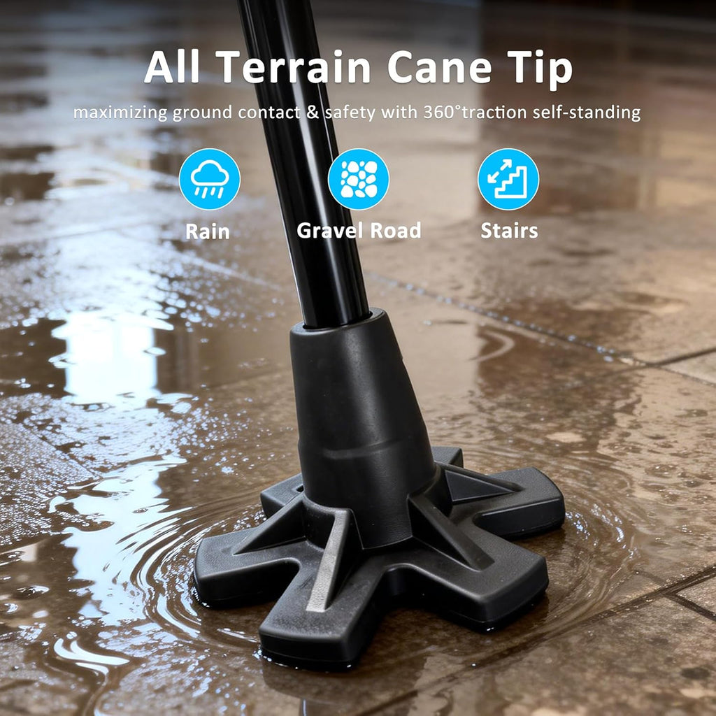 REHAND Adjustable Walking Cane for Seniors, Ergonomic Anti-Slip Grip, Foldable

