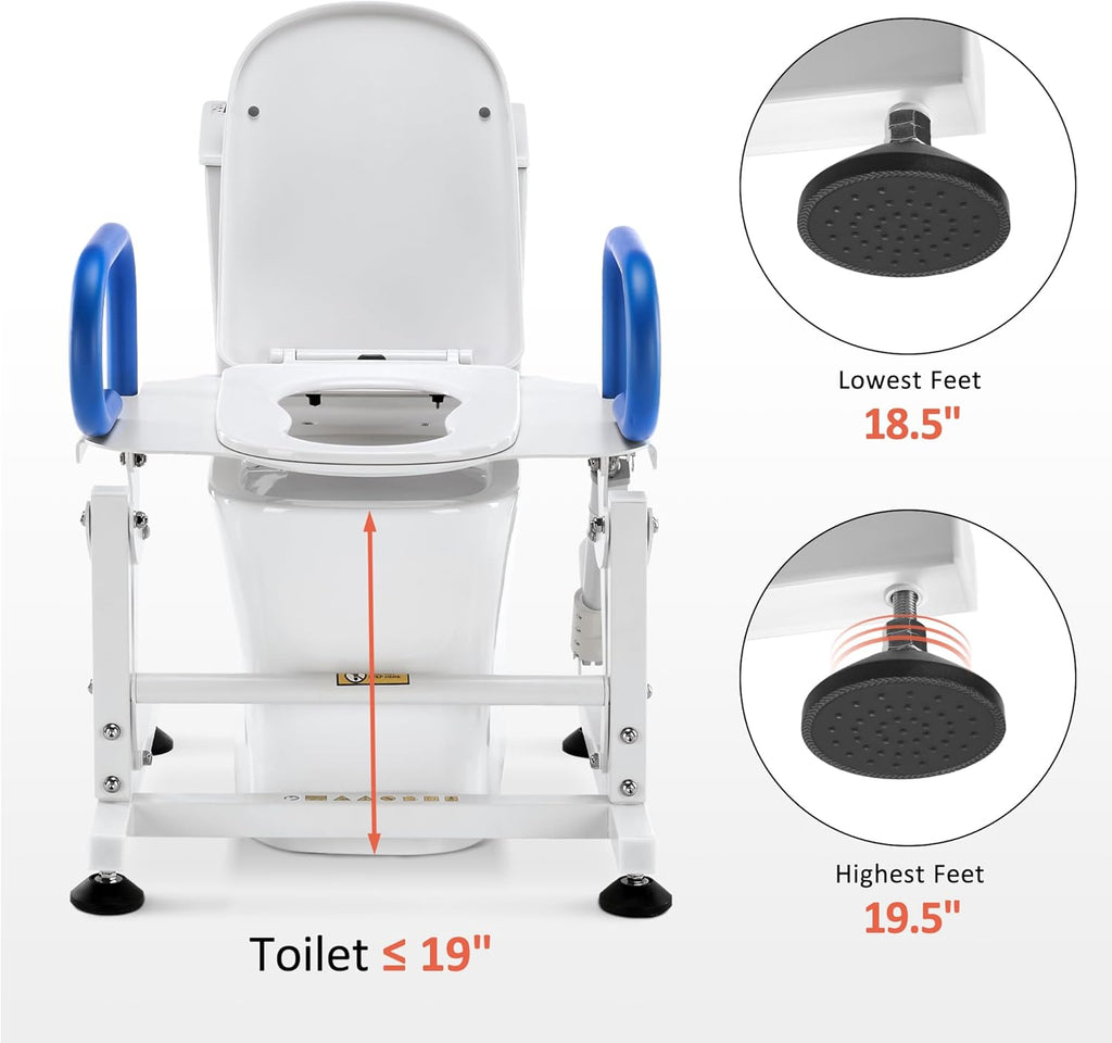 MCombo Electric Toilet Seat Lift with Padded Arms, Power Incline, Support 320 lbs

