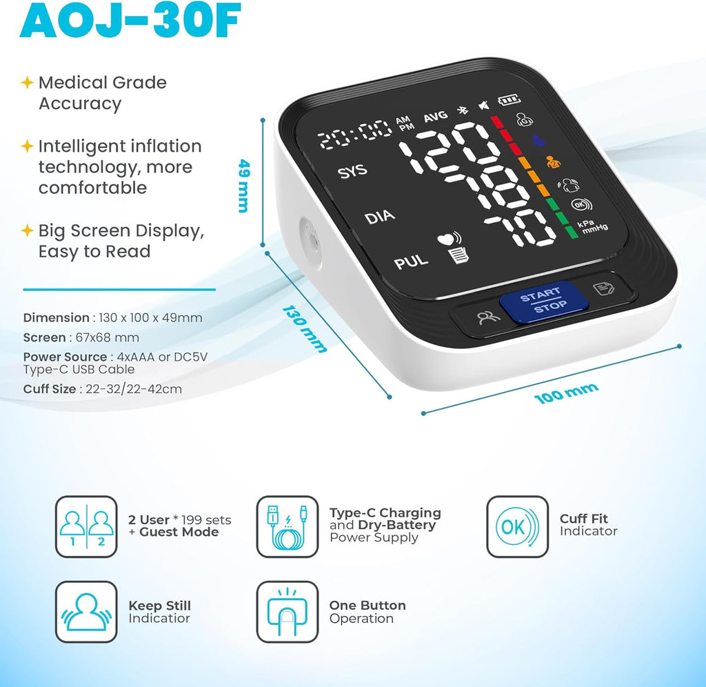 Acenis Automatic Upper Arm Blood Pressure Monitor for Home Use

