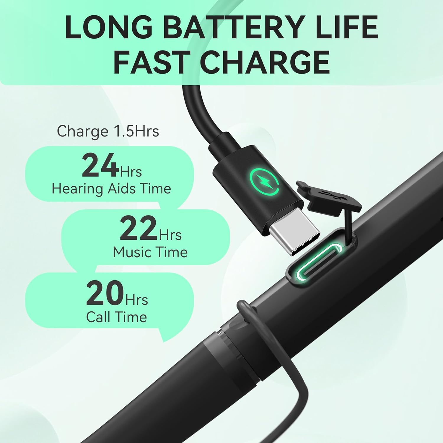 Diggingsound Neckband Rechargeable Hearing Aids Bluetooth Noise Cancelling for Seniors

