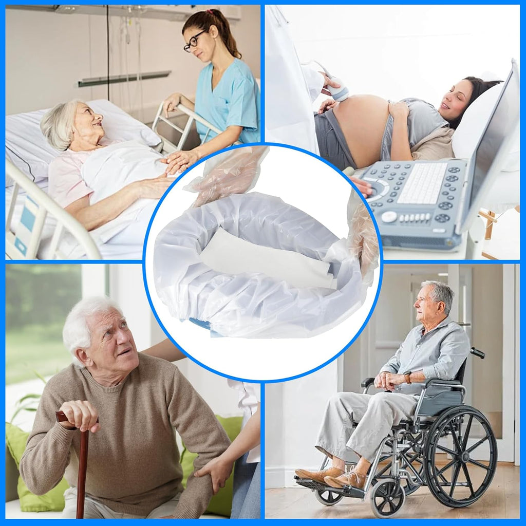 Care pan set with disposable inserts for hygienic in-bed toileting support

