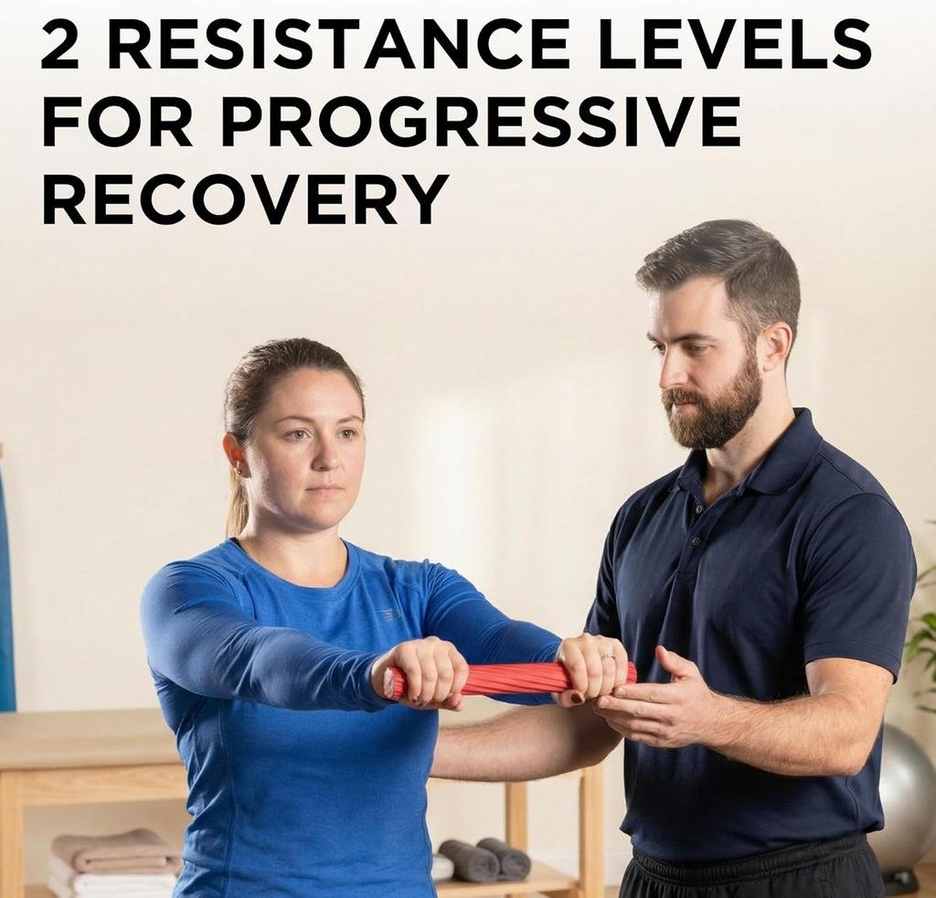 THERABAND FlexBar Resistance Therapy Bar for Tennis Elbow, Grip Strength, Rubber

