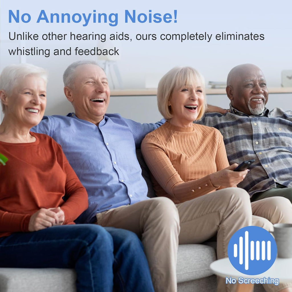 MEIMOUSE Rechargeable Hearing Aids for Seniors, Invisible In-Ear Noise Cancelling

