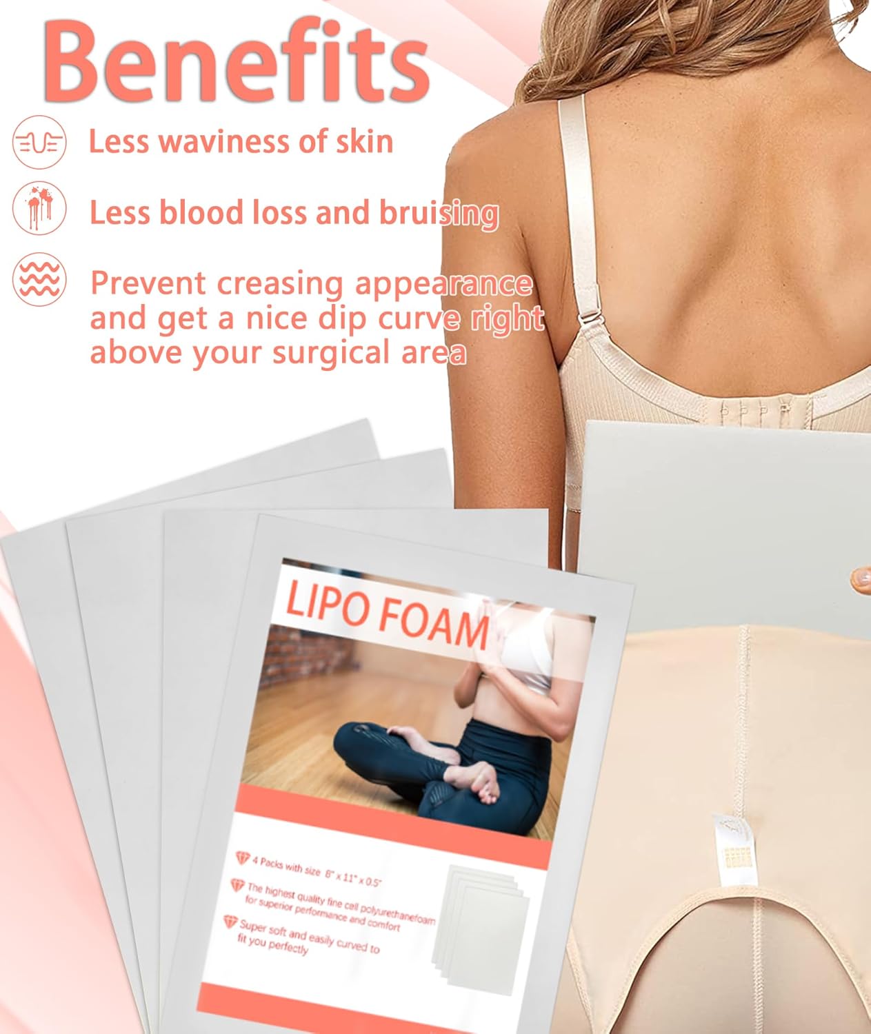 WENSSKKU Lipo Foam Pads Post Surgery Compression Sheets for Liposuction Recovery

