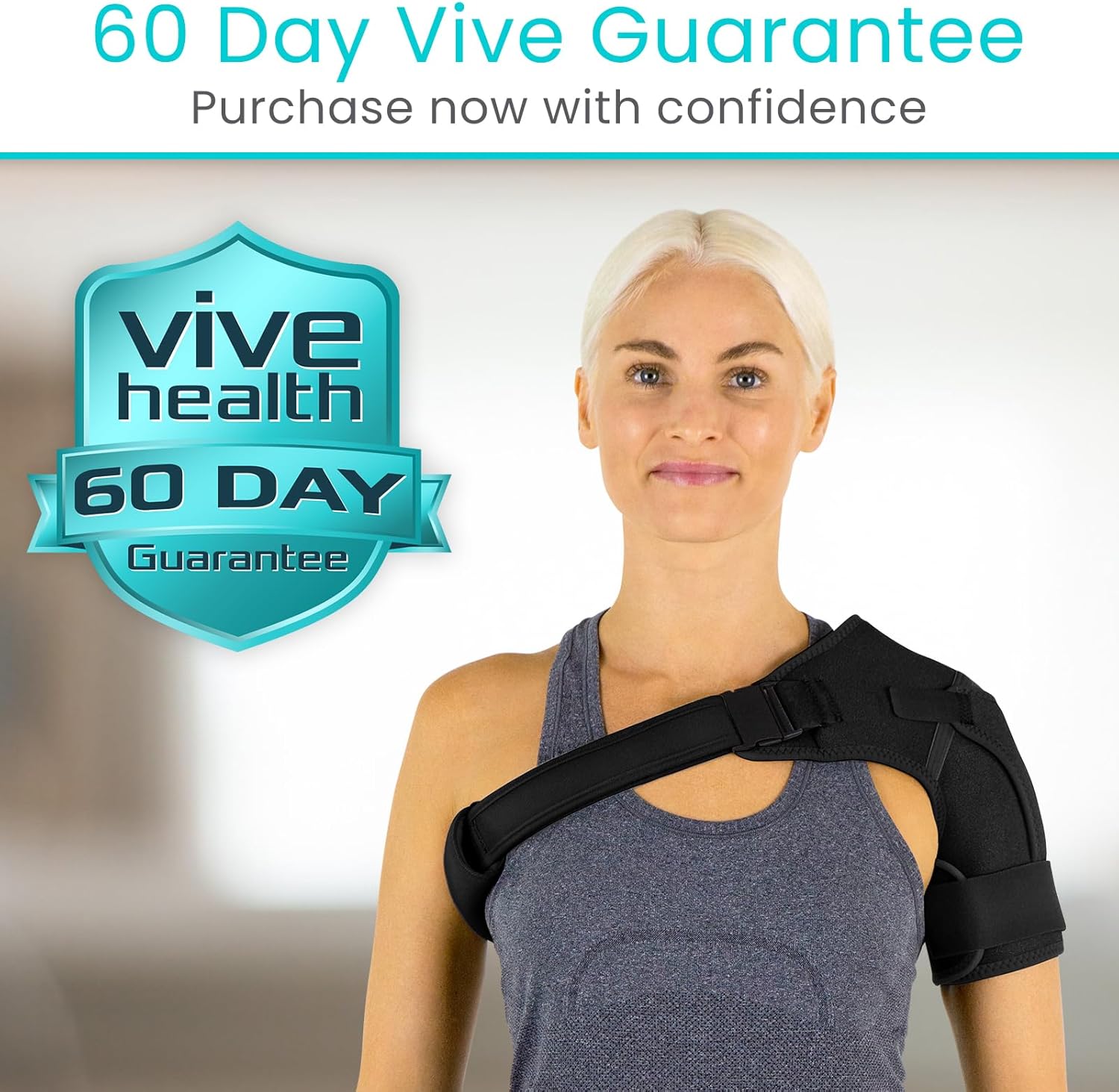 Vive Shoulder Brace Compression Sleeve for Rotator Cuff, Arthritis, Sprains

