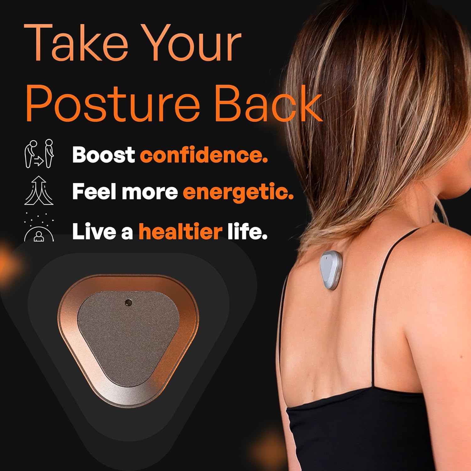Kodgem Straight Plus Smart Posture Corrector Trainer with Biofeedback, Back Brace

