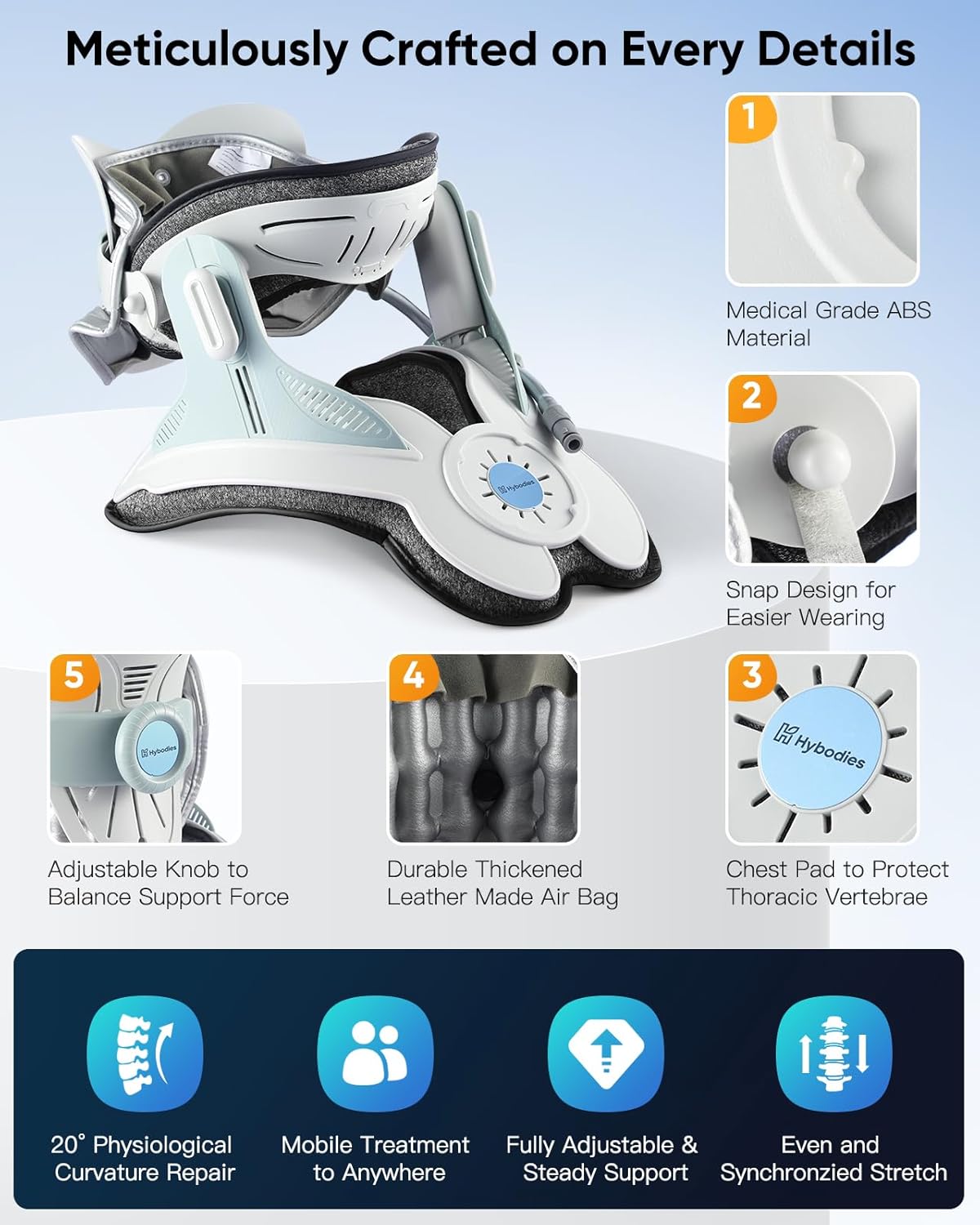 Cervical Neck Traction Device with Electric Air Pump and Airbag for Neck Pain Relief

