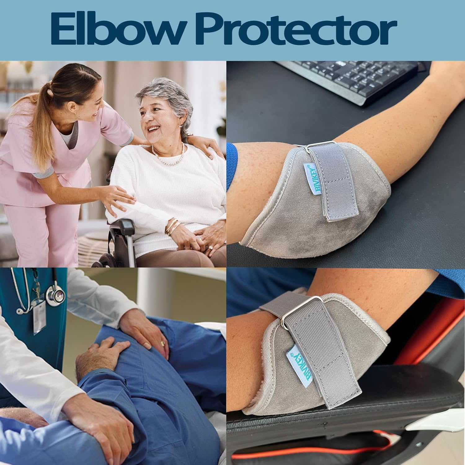Plush Sheepskin Elbow Pressure Sore Protector Pads Adjustable Arm Sleeves

