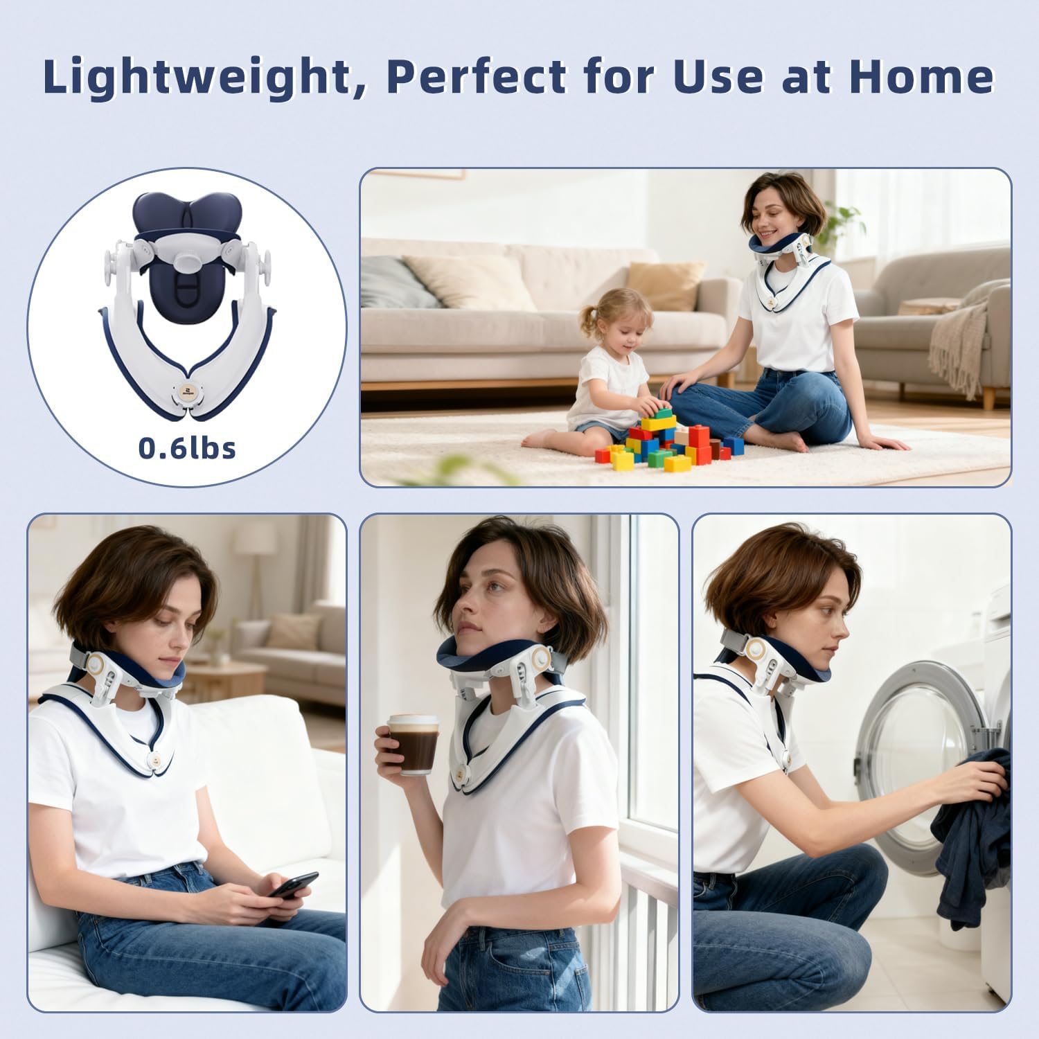 Cervical Traction Device Neck Stretcher Adjustable Support for Neck Pain Relief

