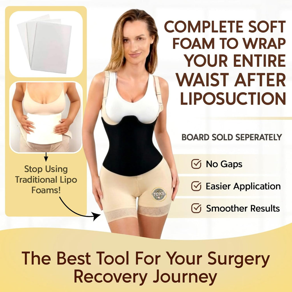 Post-Surgery 360 Lipo Foam Wrap Around Tummy Tuck Binder, Breathable Abdominal Support

