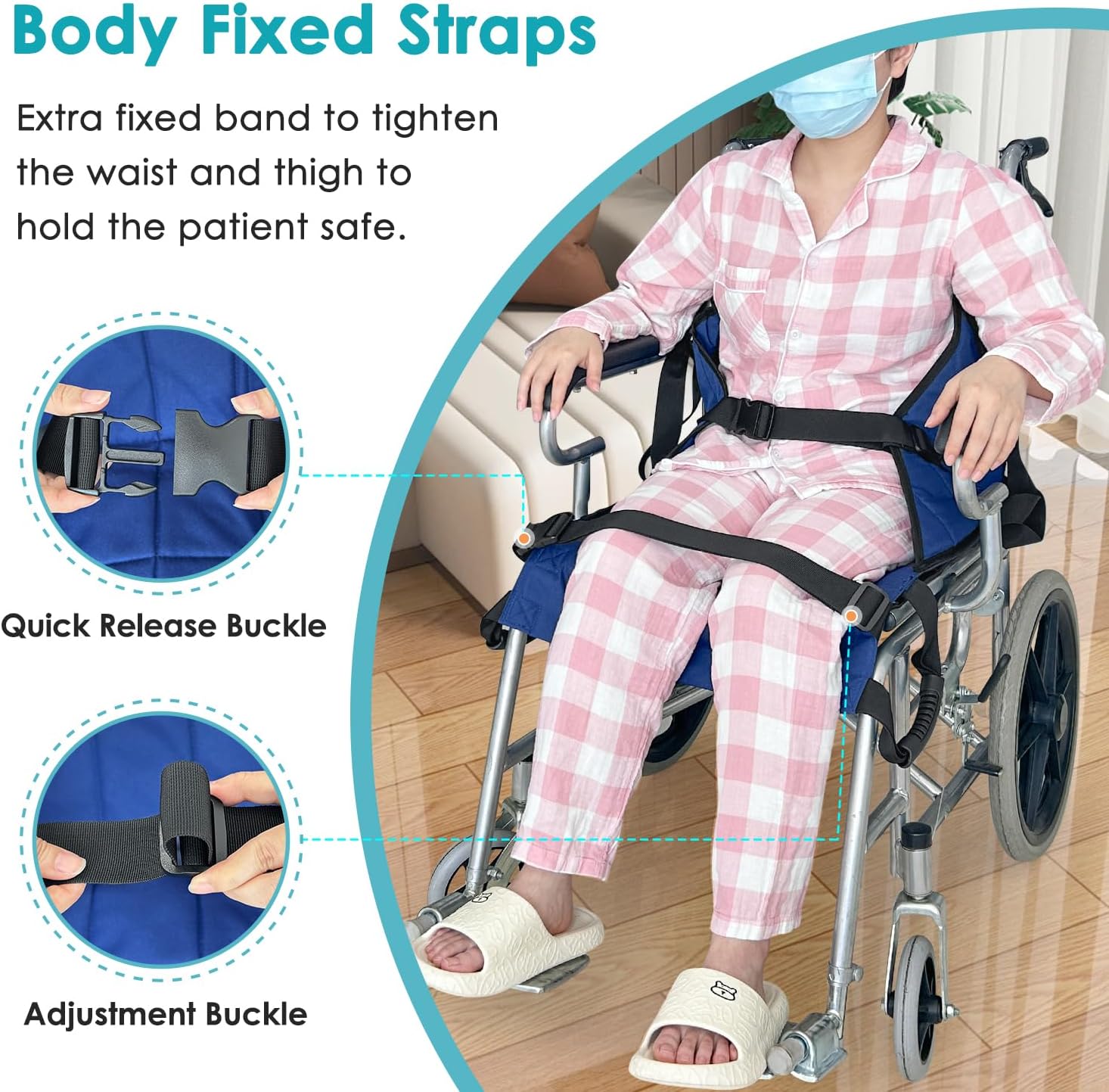 Patient Lift Transfer Belt with Handles for Bed to Wheelchair, Safety Sling Pad

