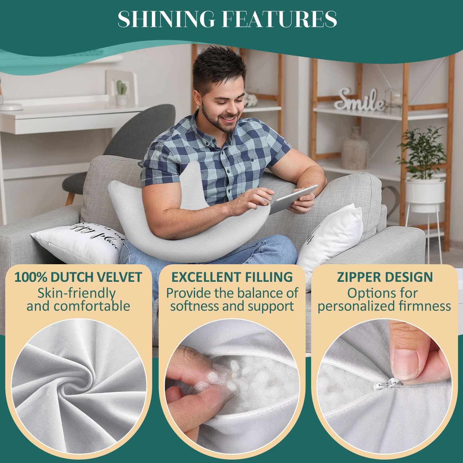 HARBOREST Shoulder Surgery Pillow for Shoulder Pain and Rotator Cuff Support

