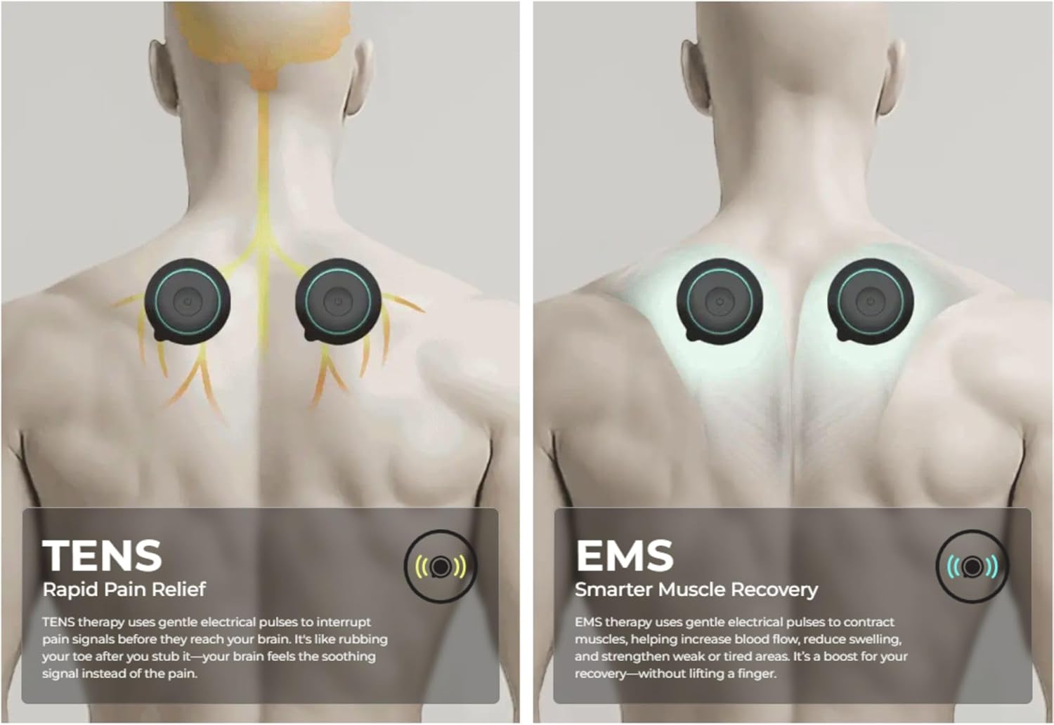 Chirp Halo Wireless EMS Muscle Stimulator, Portable Electrical Muscle Recovery Device

