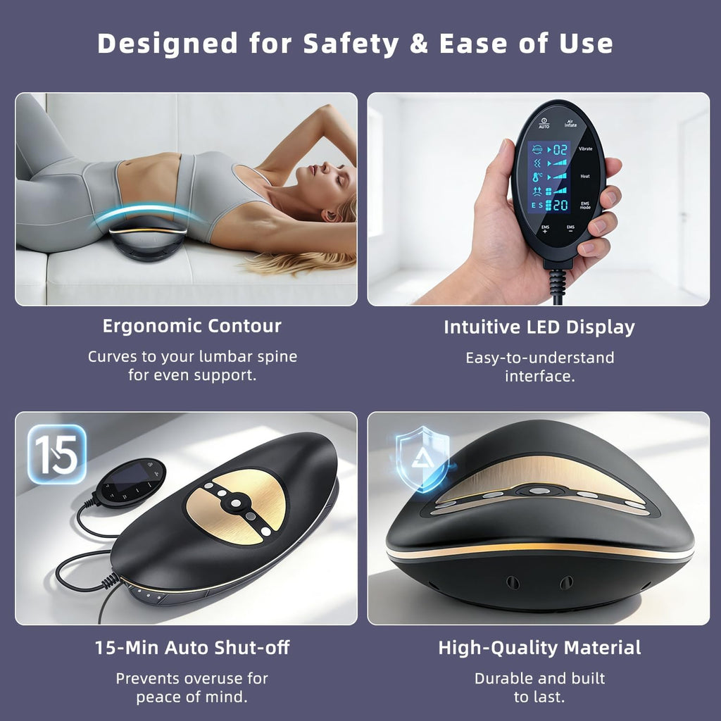 Zenopax 4-in-1 Electric Lumbar Traction Device, Adjustable Back Massager

