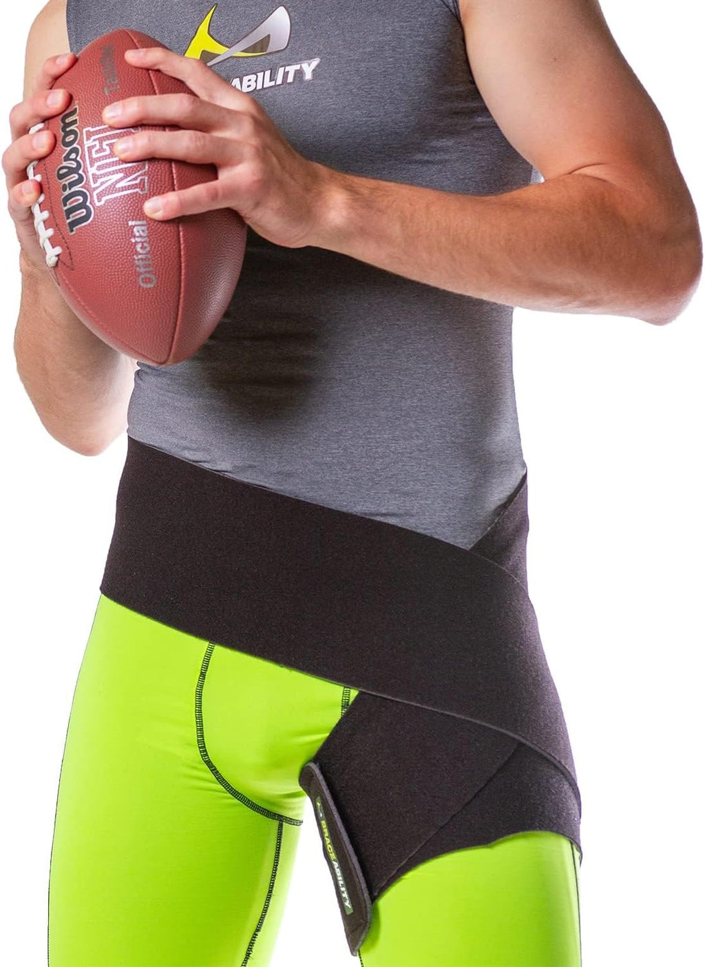 BraceAbility Hip Support Groin Brace with Hamstring Compression for Sciatica Relief

