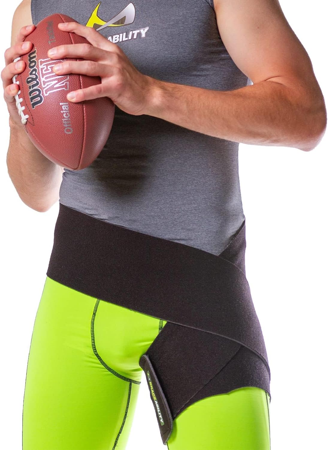 BraceAbility Hip Support Groin Brace with Hamstring Compression for Sciatica Relief

