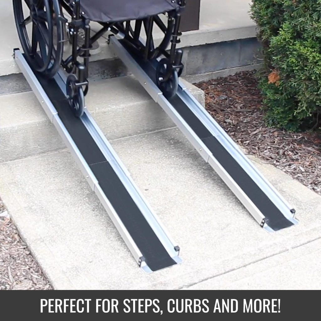 DMI Portable Wheelchair Ramp for Home, Adjustable 3-5 ft, 2-Pack Handicap Stairs


