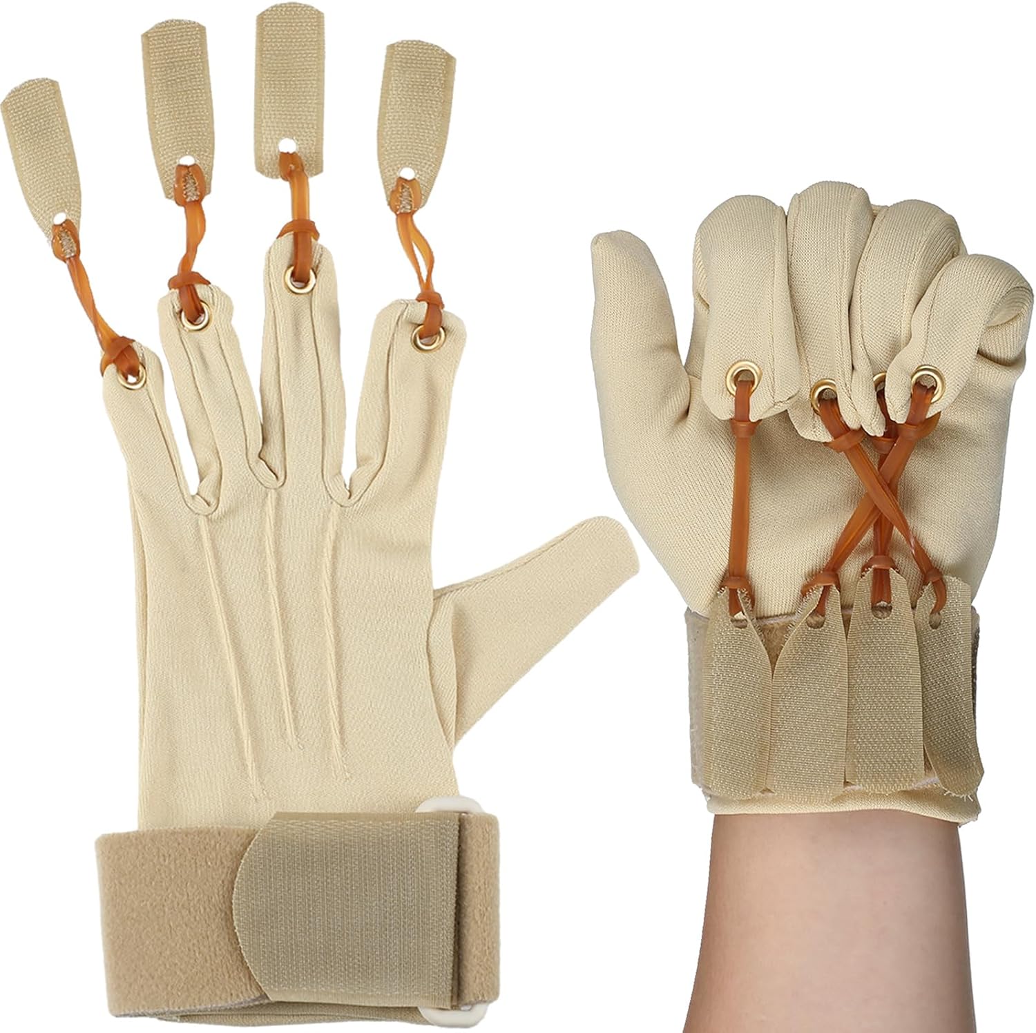 Cuffbow Finger Flexion Rehabilitation Traction Exercise Glove for Hand Therapy

