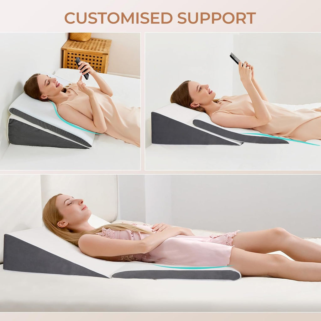 Vekkia Adjustable Memory Foam Wedge Pillow for Acid Reflux, GERD, Sleep Apnea

