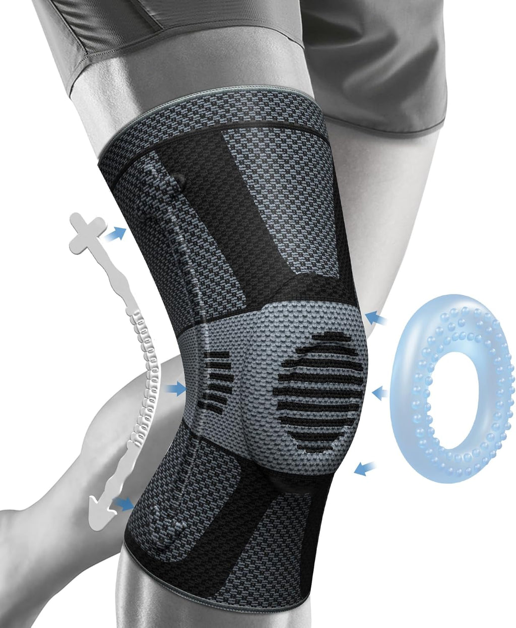 NEENCA Professional Knee Brace Compression Sleeve with Horizontal Knit Support


