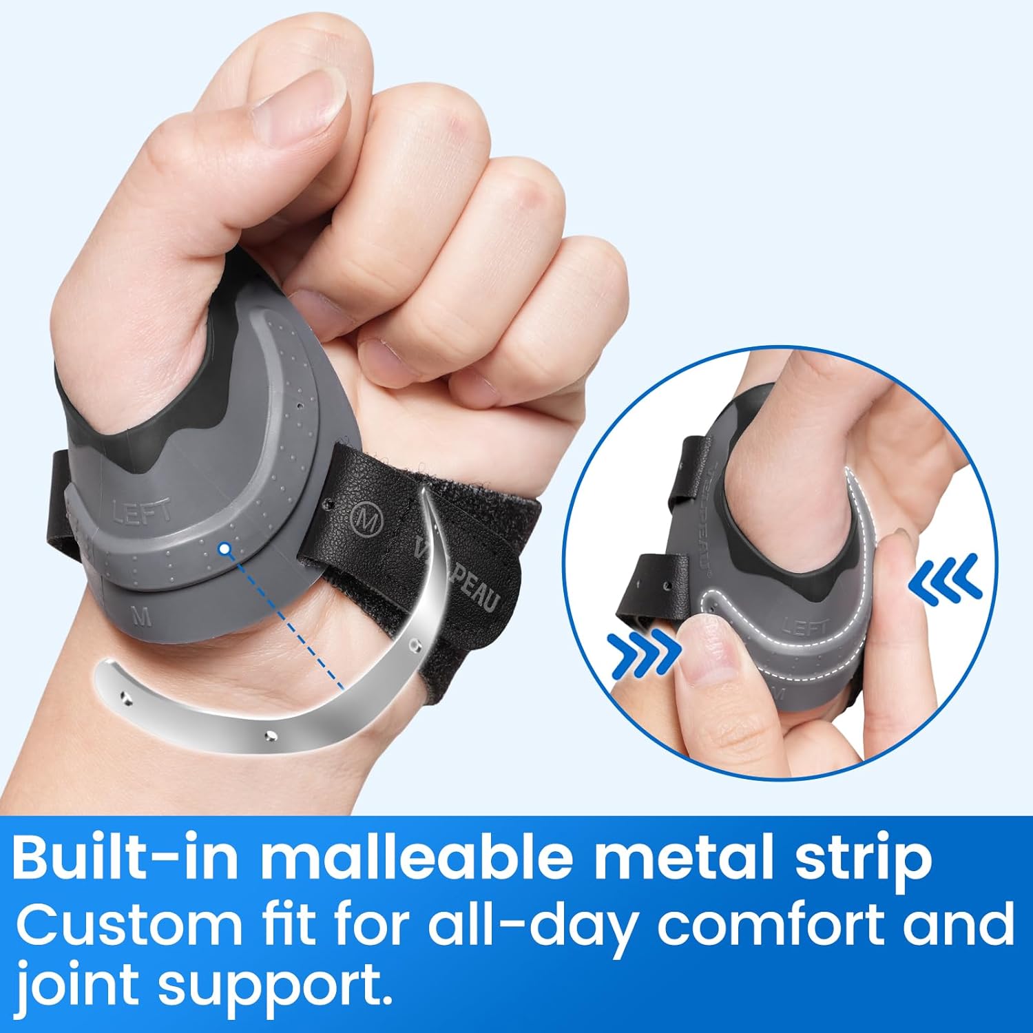 Velpeau CMC Thumb Brace for Osteoarthritis with Restriction Splint Joint Support

